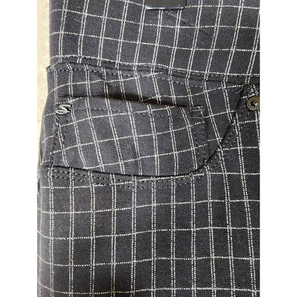 SEVEN 7 Women's Black and White Mini Checked Plaid Pull On Leggings SZ XL - Picture 5 of 7